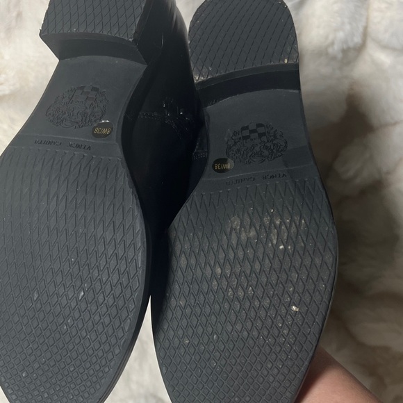 Vince Camuto Black Knee-High Boots with Gold Button Trim - Picture 3 of 8